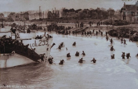 Het bestormen van de stranden in Normandië