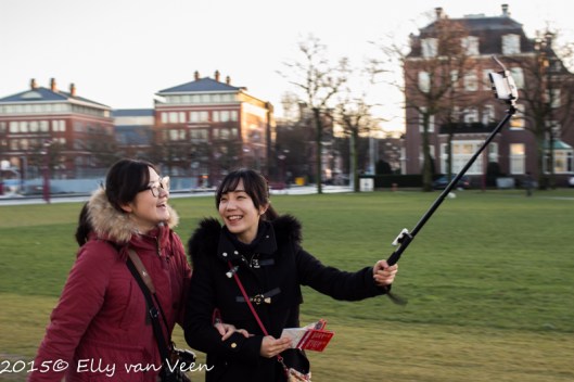 dikke pret onder het filmen